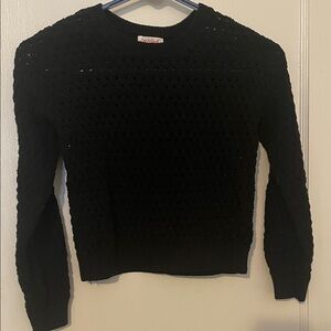 Cat & Jack Black Crochet Sweater